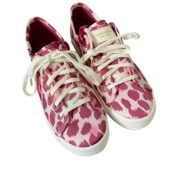 kate spade Shoes Keds X Kate Spade Pink Leopard Print Satin